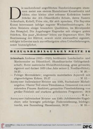 [Handzeichnungen: Achenbach - Zampieri]