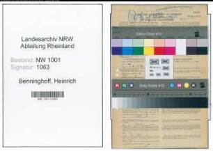 Entnazifizierung Heinrich Benninghoff, geb. 12.01.1903 (Landwirt)
