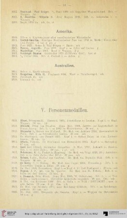 V. Personenmedaillen (Nr. 2311-2490)