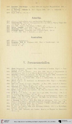 V. Personenmedaillen (Nr. 2311-2490)