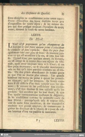 LXXVII. De l'Exil