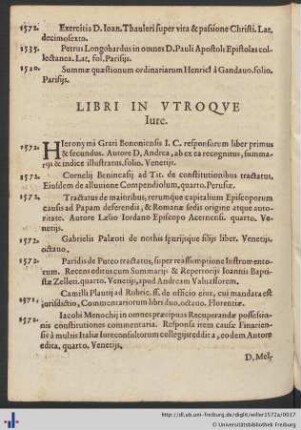 Libri In Vtroqve Iure.