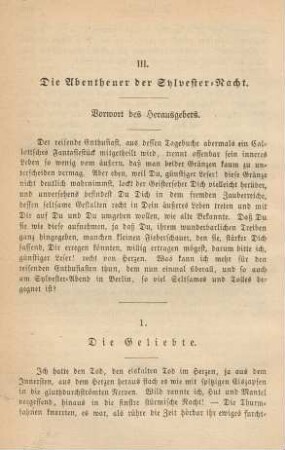 III. Die Abentheuer der Sylvester-Nacht