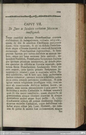 Caput VII. De Iure ac facultate veritatem salutarem investigandi