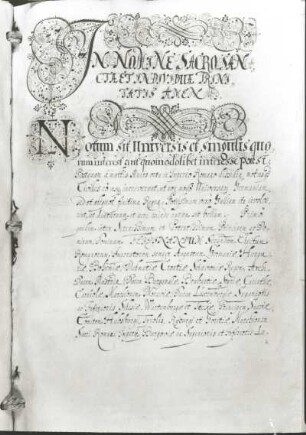 Titelblatt : Instrumentum Pacis oder Friedensschluß (Westfälischer Friede). Münster/Westfalen, 24. Okt. 1648. Titelblatt. Pergament; 36,7 x 25,5 cm. Dresden: Hauptstaatsarchiv Qu 13164