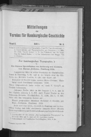 Zur hamburgischen Topographie.