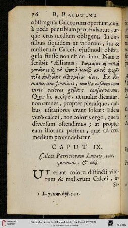 Caput IX.: Calcei Patriciorum Lunati, cur, quomodo, & ubi