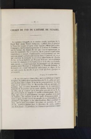 Chemin de fer de l'isthme de Panama.