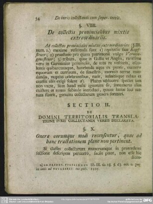 Sectio II. De Domini Territorialis Translatione Iuris Collectandi Verbis Declarata