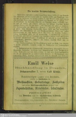 Die deutsche Reichsverfassung / Anzeigen