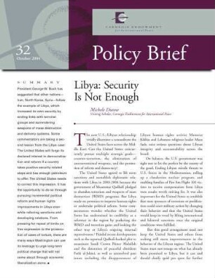 Libya : security is not enough
