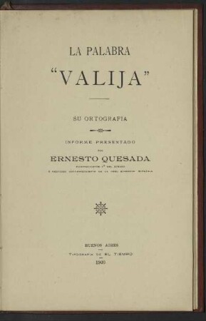 La palabra "Valija" : su ortografía