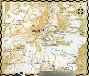 Reliefkarte der Walliser Alpen