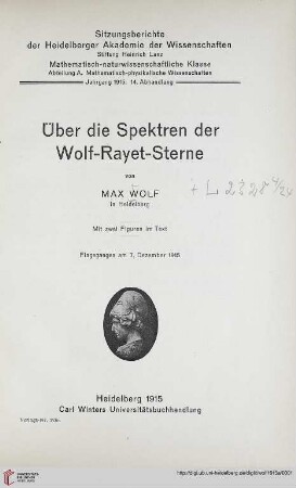 Über die Spektren der Wolf-Rayet-Sterne