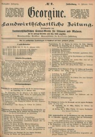 Siebzigster Jahrgang. No. 7. Insterburg, 13. Februar 1902.