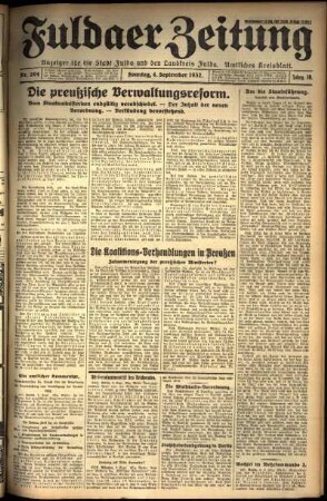 Erste Ausgabe vom Sonntag, den 04. September 1932.