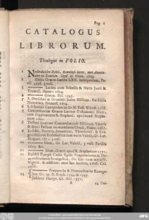 Catalogus Librorum.