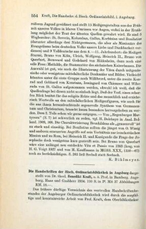 554-555 [Rezension] Die Handschriften der Bischöfl. Ordinariatsbibliothek in Augsburg
