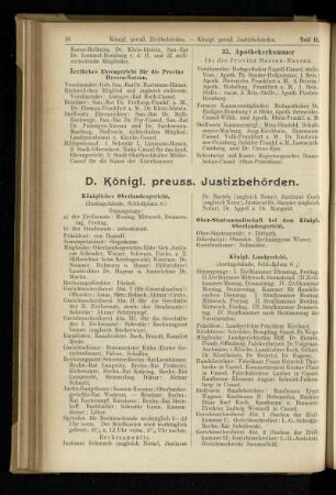Königl. preuss. Justizbehörden
