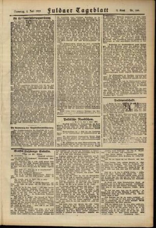 Zweite Ausgabe vom Samstag, den 02. Juli 1921.