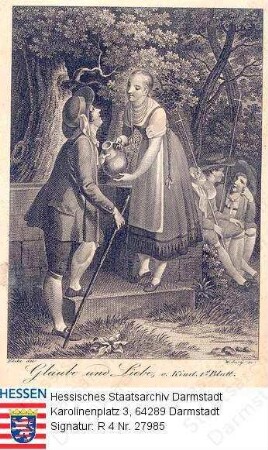Jury, Wilhelm (1763-1829) / Allegorie 'Glaube und Liebe' v. Kind, 1. Blatt