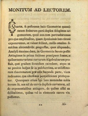 Institutionum Gometricarum Pars ... Sive Geometria Elementaris, Conscripta In Usum Tironum, 4. De Curvis Algebraicis Altiorum Ordinum, Et Locis Geometricis