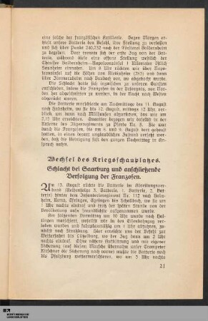 Wechsel des Kriegsschauplatzes. Schlacht bei Saarburg und anschließende Verfolgung der Franzosen