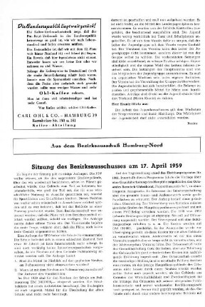 Sitzung des Bezirksausschusses am 17. April 1959