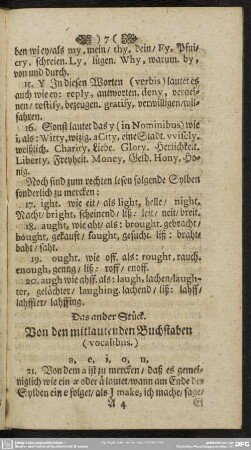 Das andere Stück. Von den mitlautenden Buchstaben (vocalibus)