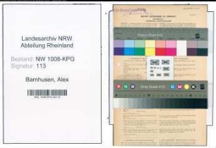 Entnazifizierung Alex Barnhusen , geb. 31.01.1915 ()