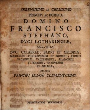 De Eminentioribvs Dvcatvs Dvcvmqve Lotharingiae Praerogativis Dissertatio Ivris Pvblici