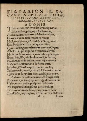 Eidyllion In Sacrum Nuptiale Filiae ... Ducis Augusti, etc.