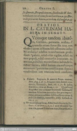 Oratio I. In L. Catilinam Habita In Senatu