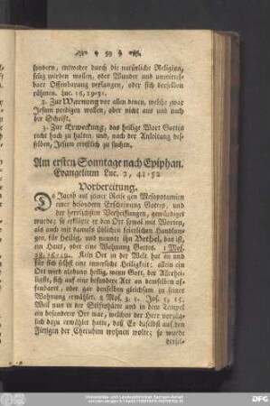 Am ersten Sonntage nach Epiphan. Evangelium LUc. 2, 41 - 52.