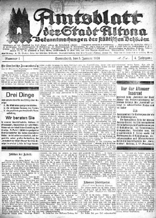 Nummer 1 : Sonnabend, den 5. Januar 1924
