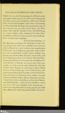 Die Menschwerdung Des Logos