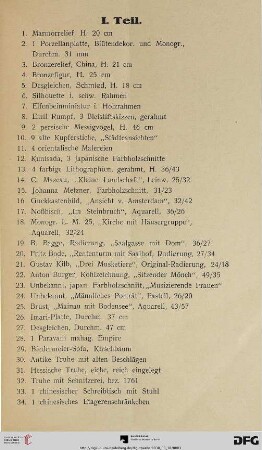 I. Teil (Nr. 1-250)