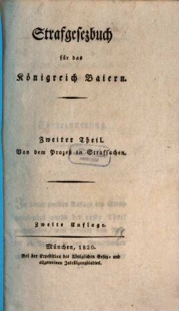 Strafgesezbuch für das Königreich Baiern. 2, Von dem Prozeß in Strafsachen