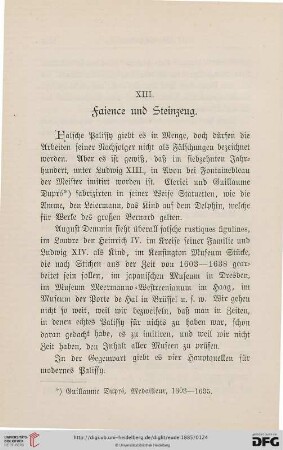 XIII. Faience und Steinzeug