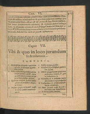Caput VII. Ubi & quo in loco iurandum sit de calumnia.