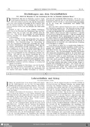 Rechtsfragen aus dem Geschäftsleben (XLII)