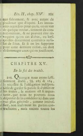 Chapitre XV. De la foi des traités.