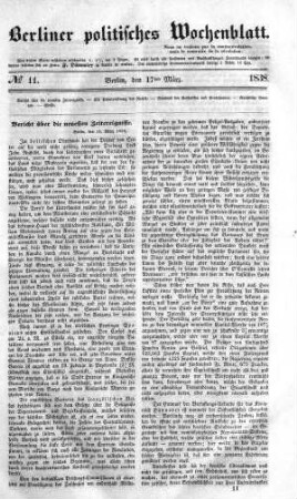 No 11, 17. März 1838