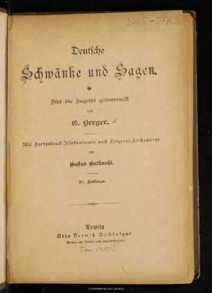 Deutsche Schwänke und Sagen : für die Jugend