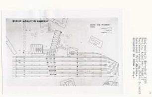Anhalter Bahnhof, Berlin-Kreuzberg (Diplomarbeit bei Bernhard Hermkes): Fernbahn, Grundriss Ebene + 41.20, 1:500