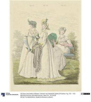 Gallery of Fashion: Fig. 181 – 183: Morning Dresses and Half-Dresses