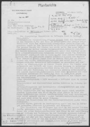Höfingen: Inspektionsbericht 1956