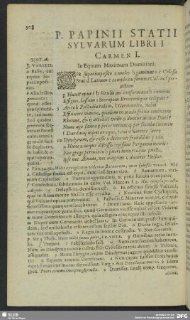 P. Papinii Statii Sylvarum Libri I