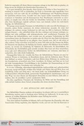 V. Die Stellung des Bildes
