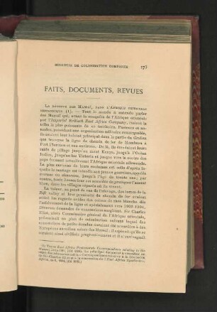 faits, documents, revues